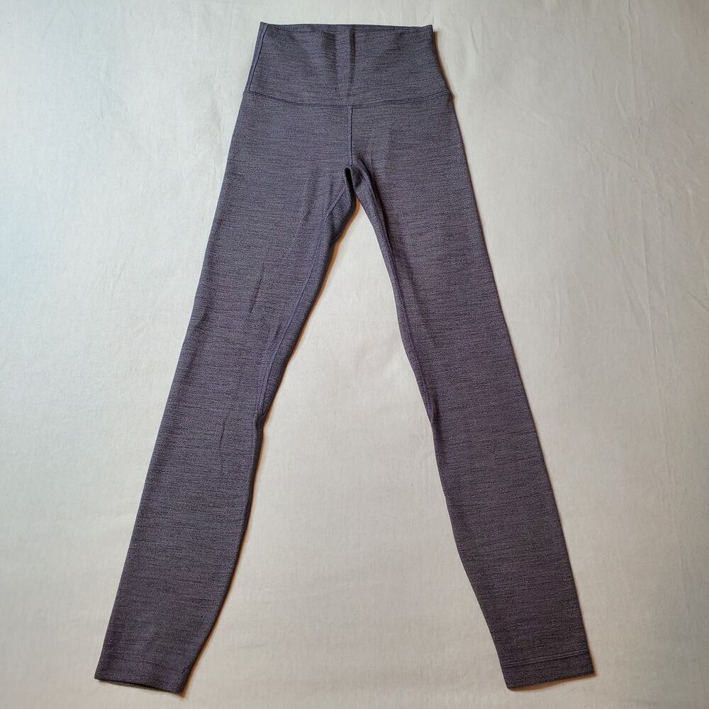 Lululemon Women's Size 2 Align Pant II 25" Heathered Herringbone White Black - Picture 4 of 6